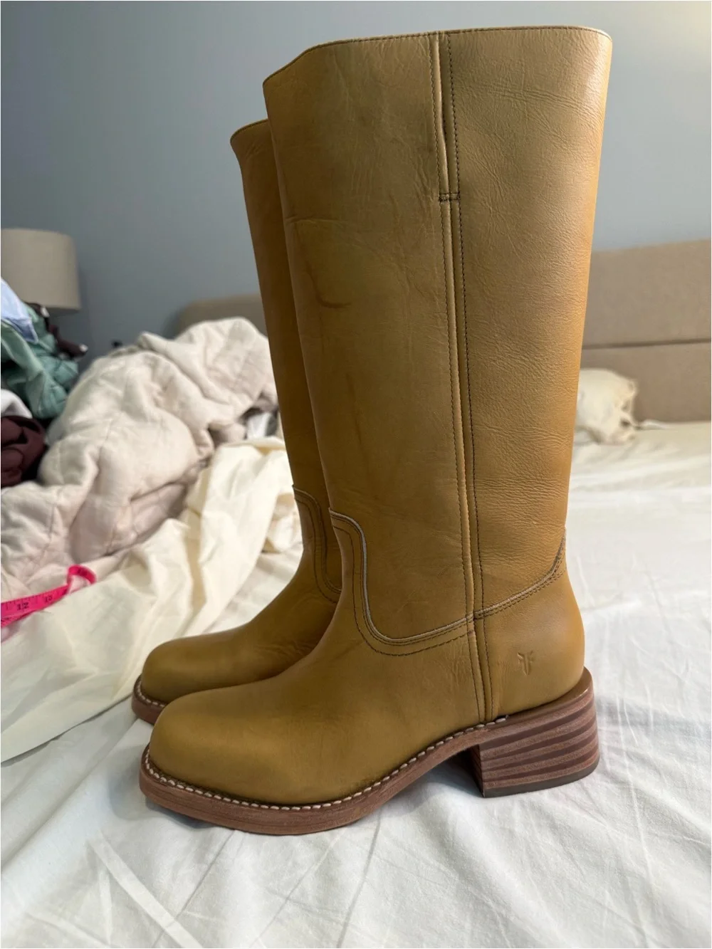 Women’s Tall Western Leather Boots - Mustard
